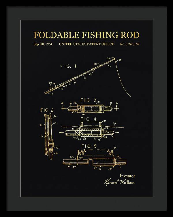 Foldable Fishing Rod Gold Patent Us3245169a