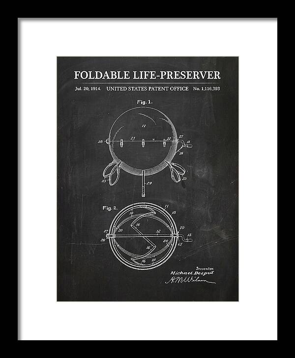 Foldable Life Preserver Chalkboard Patent Us1116393a