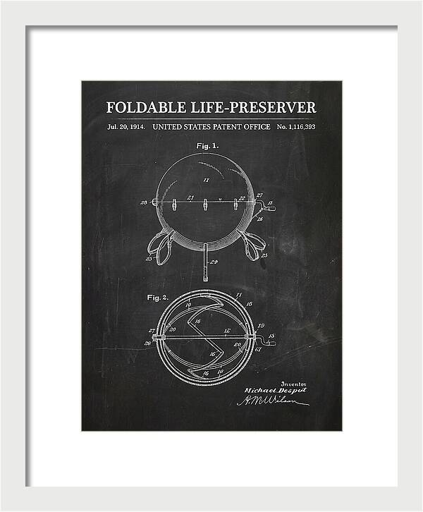 Foldable Life Preserver Chalkboard Patent Us1116393a