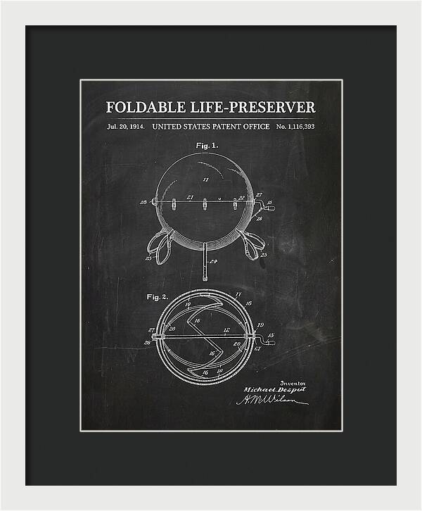 Foldable Life Preserver Chalkboard Patent Us1116393a