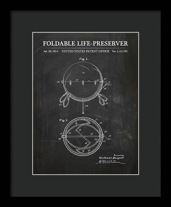 Foldable Life Preserver Chalkboard Patent Us1116393a