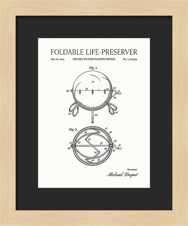 Foldable Life Preserver Minimalist Patent Us1116393a