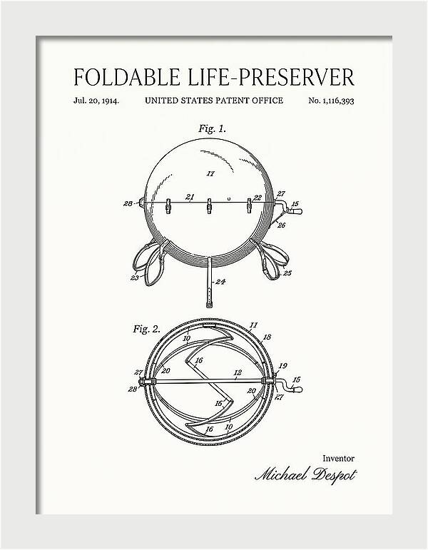Foldable Life Preserver Minimalist Patent Us1116393a