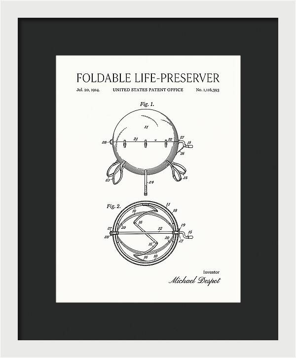 Foldable Life Preserver Minimalist Patent Us1116393a