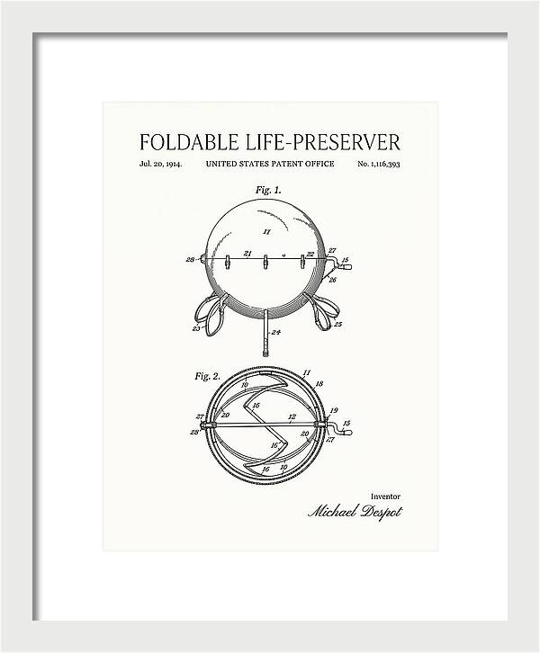 Foldable Life Preserver Minimalist Patent Us1116393a