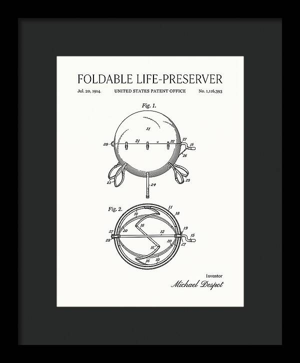 Foldable Life Preserver Minimalist Patent Us1116393a