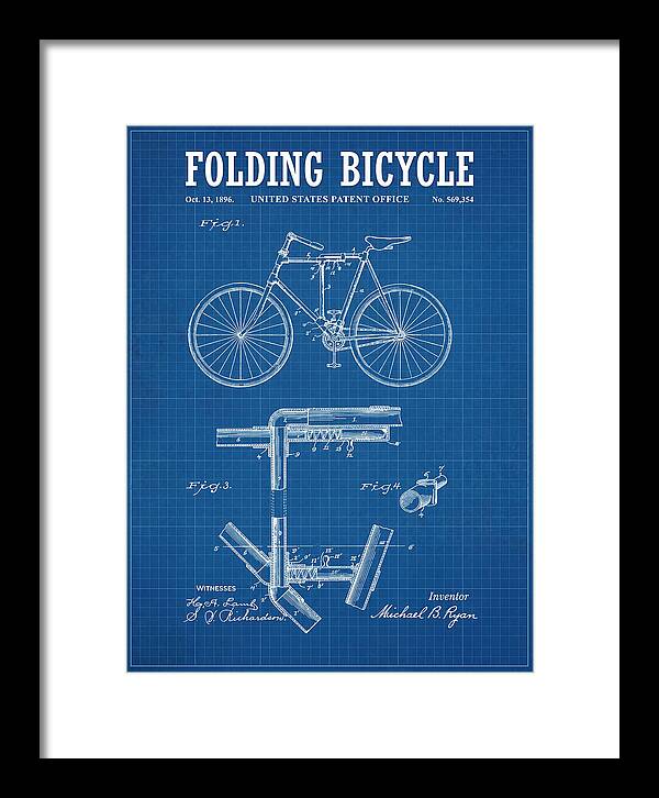 Folding Bicycle Blueprint Patent Us569354a