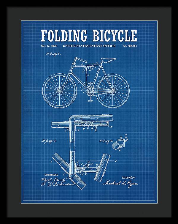 Folding Bicycle Blueprint Patent Us569354a