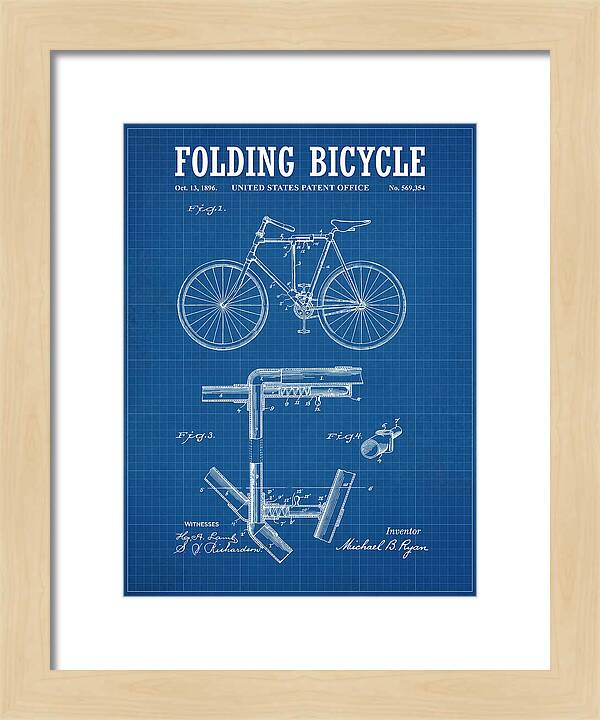 Folding Bicycle Blueprint Patent Us569354a