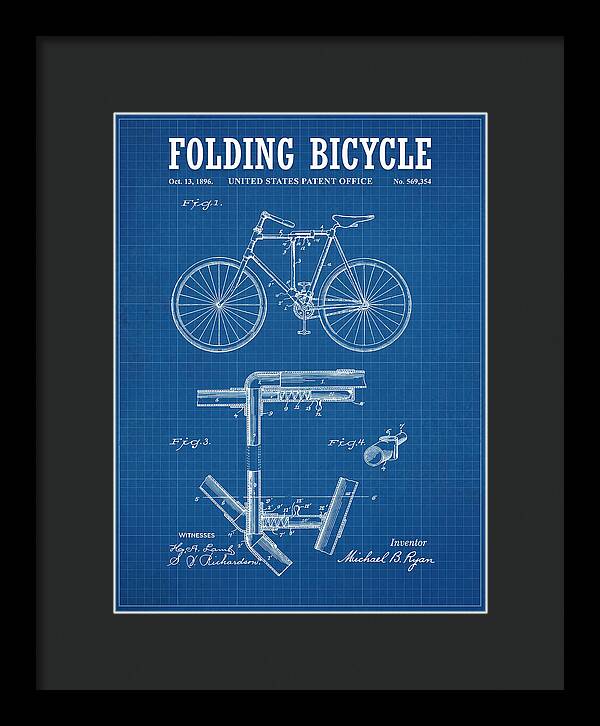 Folding Bicycle Blueprint Patent Us569354a