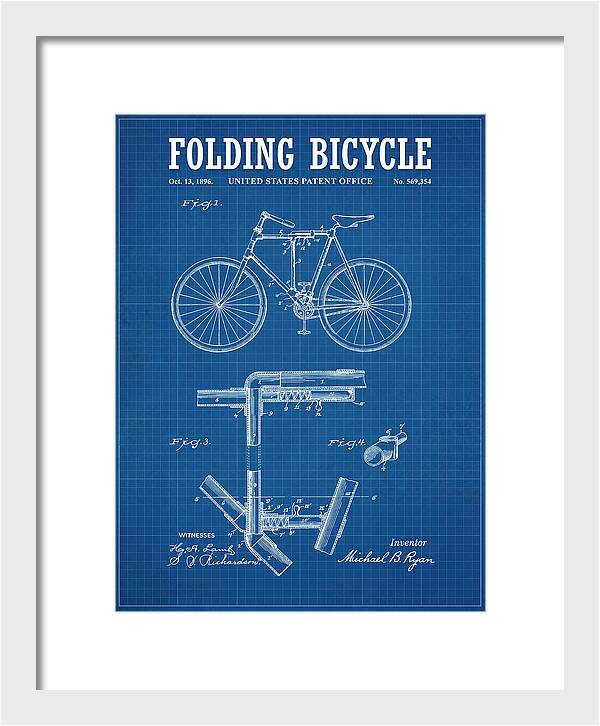 Folding Bicycle Blueprint Patent Us569354a
