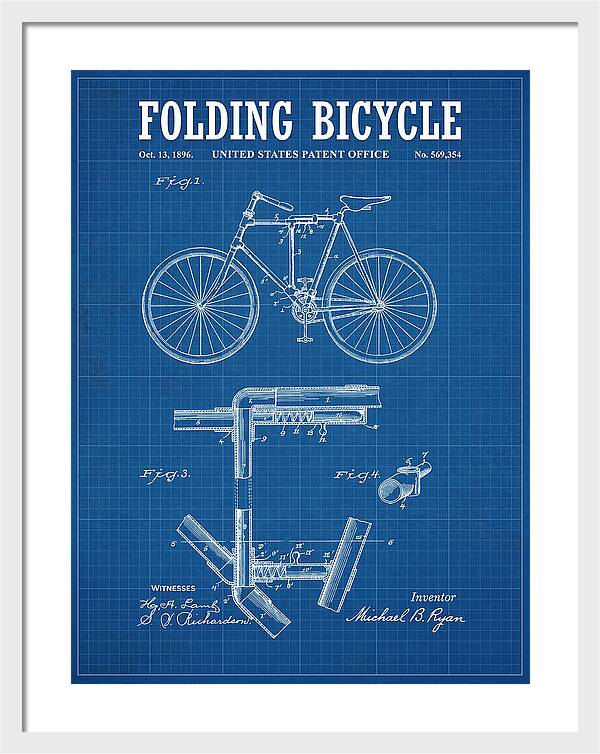 Folding Bicycle Blueprint Patent Us569354a