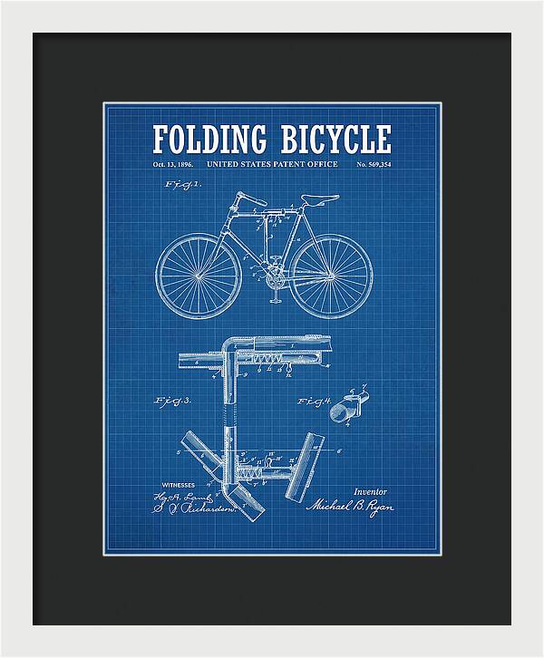Folding Bicycle Blueprint Patent Us569354a