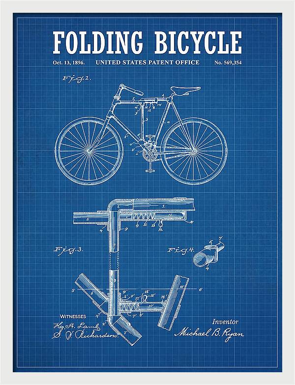 Folding Bicycle Blueprint Patent Us569354a