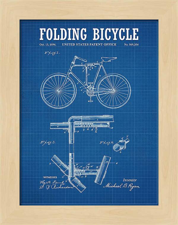 Folding Bicycle Blueprint Patent Us569354a