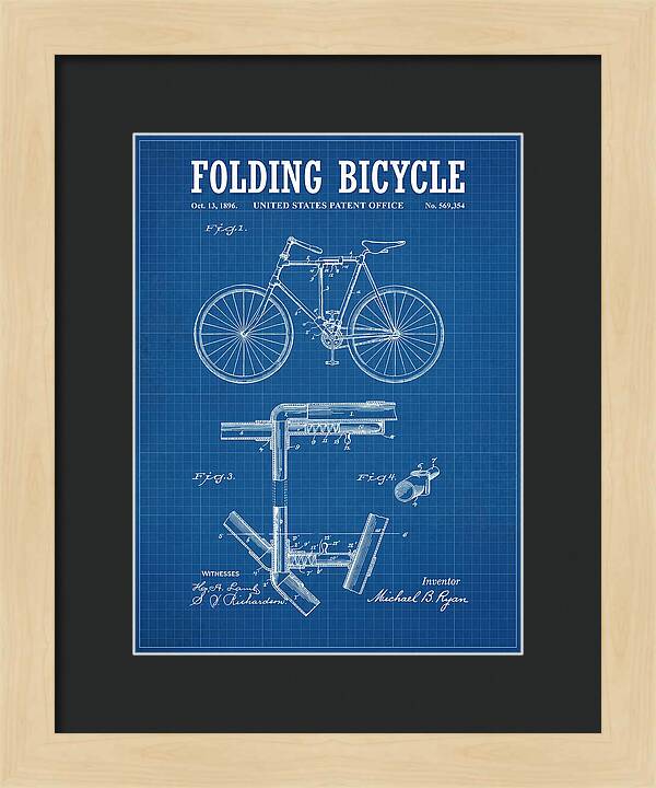 Folding Bicycle Blueprint Patent Us569354a