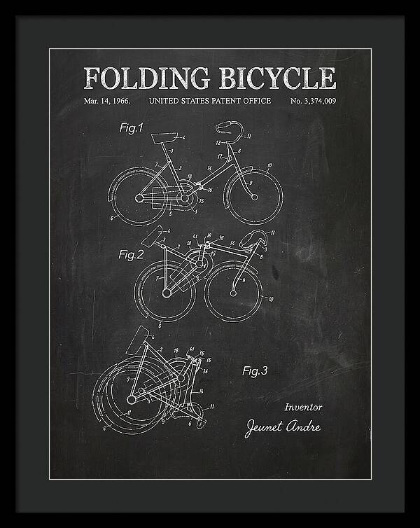Folding Bicycle Chalkboard Patent Us3374009a