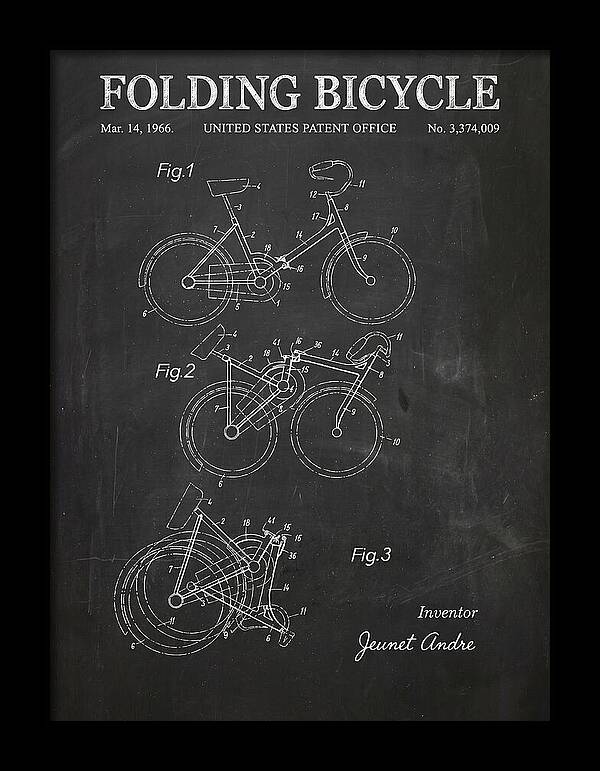 Folding Bicycle Chalkboard Patent Us3374009a