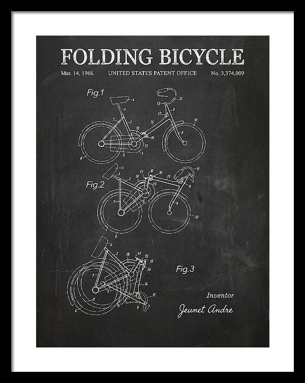 Folding Bicycle Chalkboard Patent Us3374009a