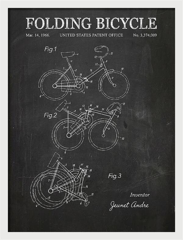 Folding Bicycle Chalkboard Patent Us3374009a