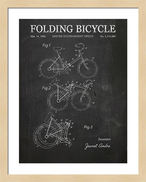 Folding Bicycle Chalkboard Patent Us3374009a