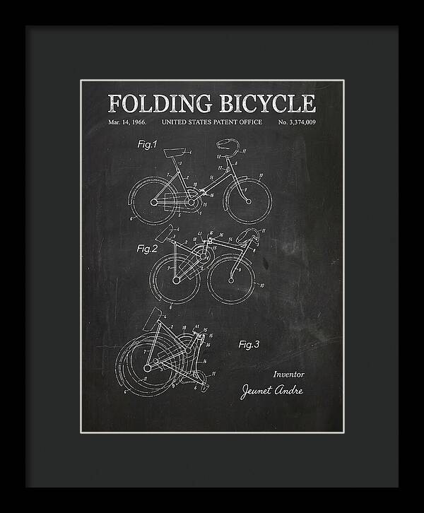 Folding Bicycle Chalkboard Patent Us3374009a