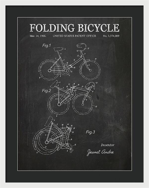 Folding Bicycle Chalkboard Patent Us3374009a