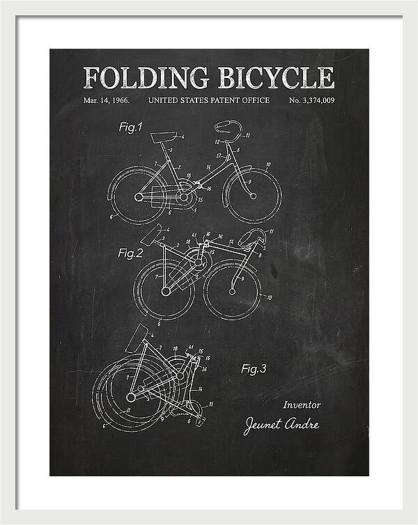 Folding Bicycle Chalkboard Patent Us3374009a