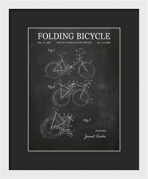 Folding Bicycle Chalkboard Patent Us3374009a