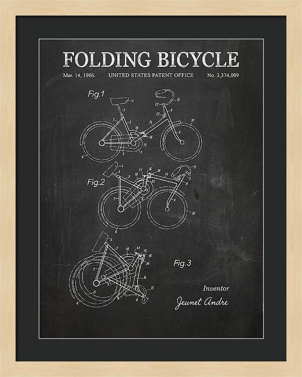 Folding Bicycle Chalkboard Patent Us3374009a