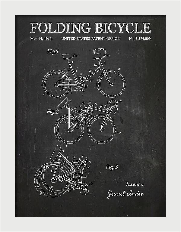 Folding Bicycle Chalkboard Patent Us3374009a