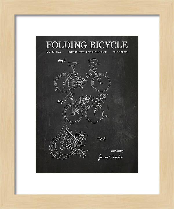 Folding Bicycle Chalkboard Patent Us3374009a