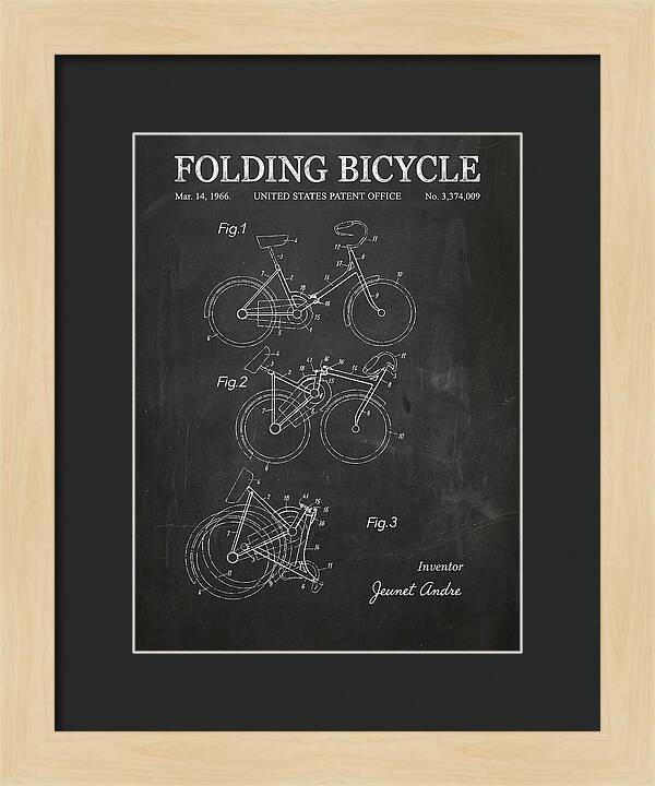 Folding Bicycle Chalkboard Patent Us3374009a