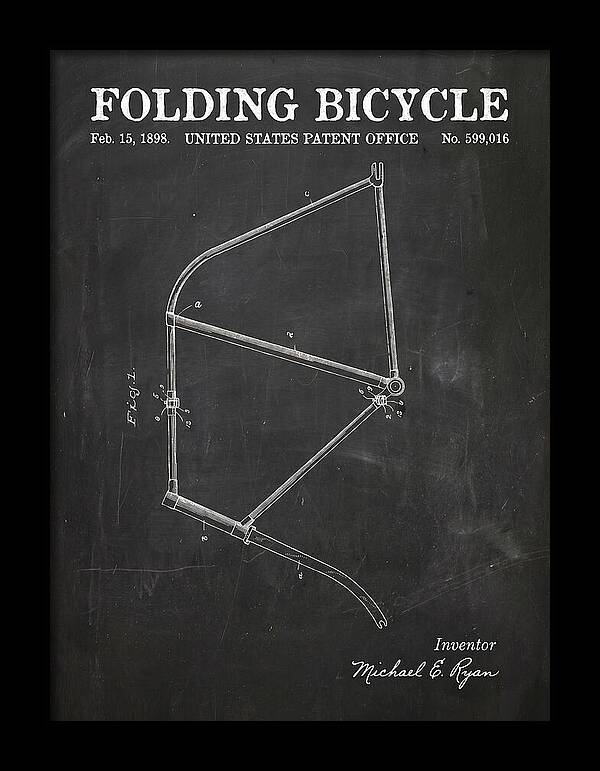 Folding Bicycle Chalkboard Patent Us599016a