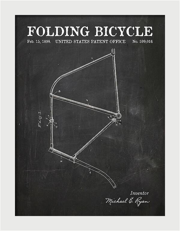 Folding Bicycle Chalkboard Patent Us599016a