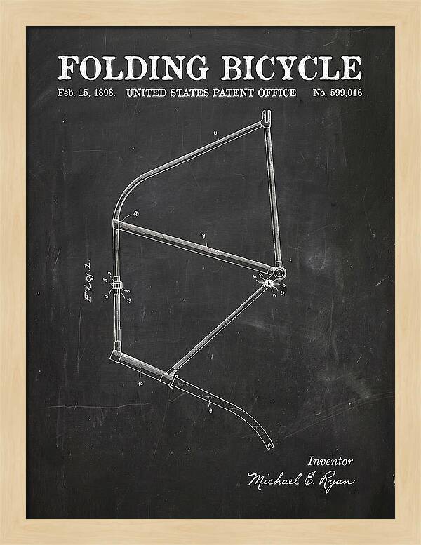 Folding Bicycle Chalkboard Patent Us599016a