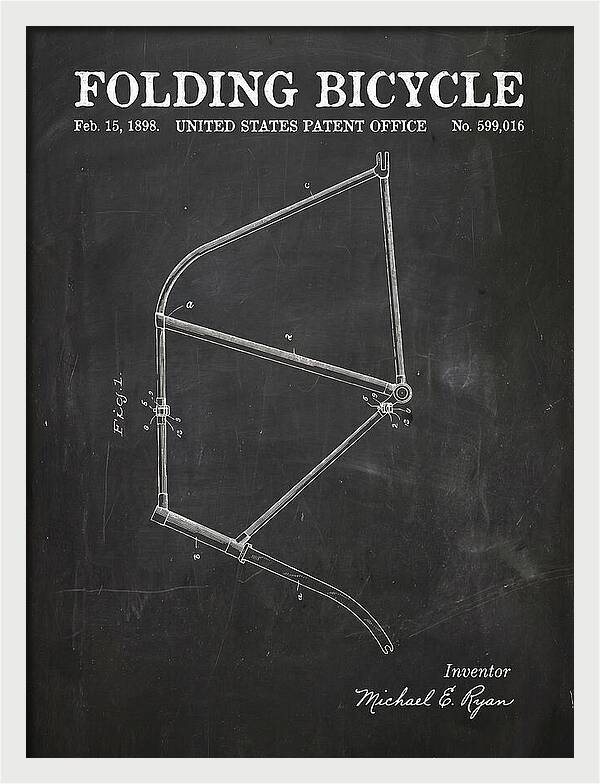 Folding Bicycle Chalkboard Patent Us599016a