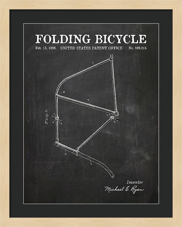 Folding Bicycle Chalkboard Patent Us599016a