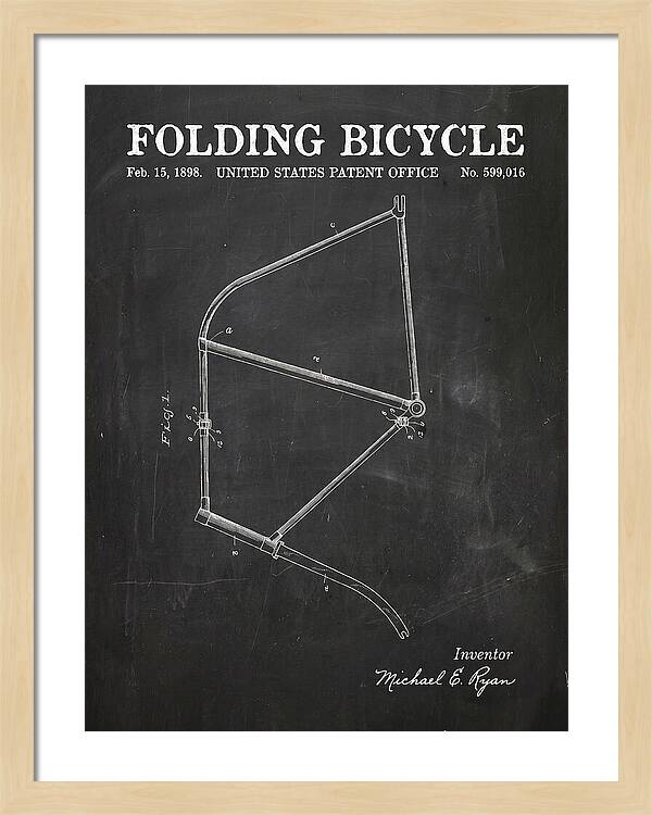 Folding Bicycle Chalkboard Patent Us599016a