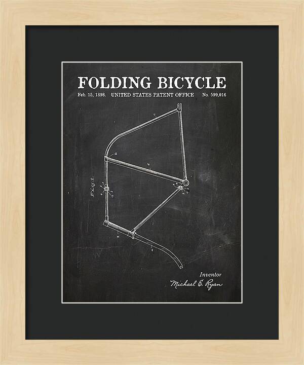 Folding Bicycle Chalkboard Patent Us599016a