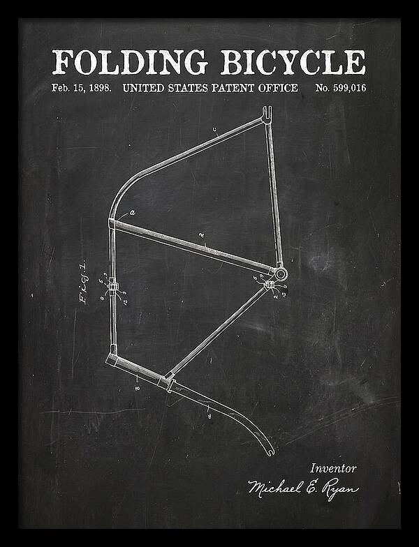 Folding Bicycle Chalkboard Patent Us599016a