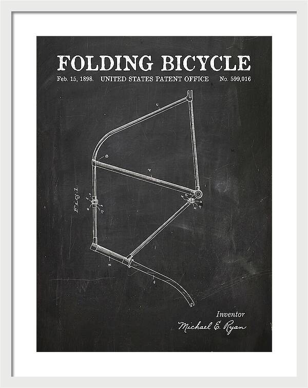 Folding Bicycle Chalkboard Patent Us599016a