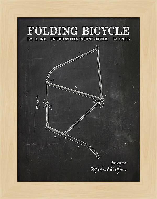 Folding Bicycle Chalkboard Patent Us599016a