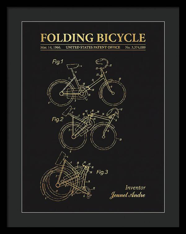 Folding Bicycle Gold Patent Us3374009a