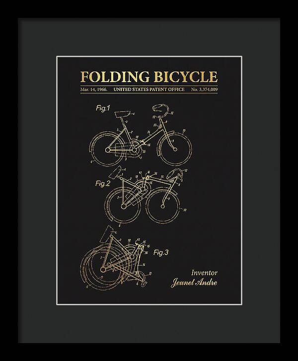 Folding Bicycle Gold Patent Us3374009a