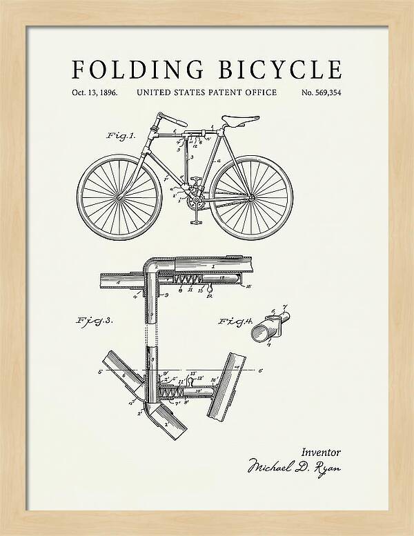Folding Bicycle Minimalist Patent Us569354a