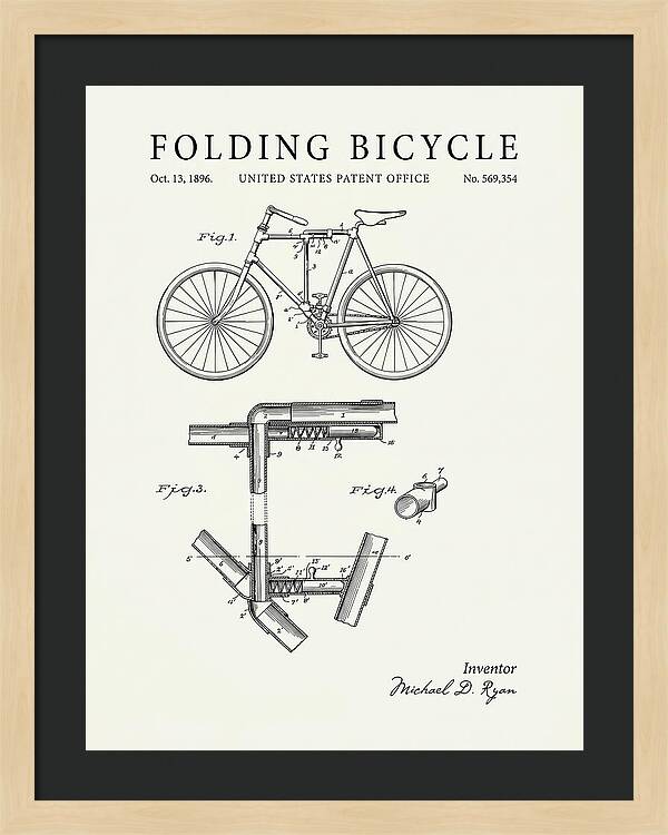 Folding Bicycle Minimalist Patent Us569354a