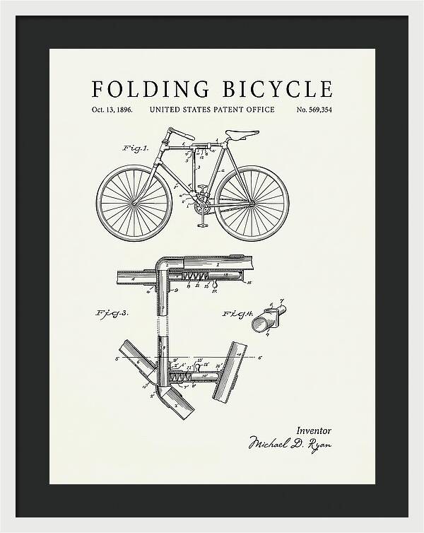 Folding Bicycle Minimalist Patent Us569354a