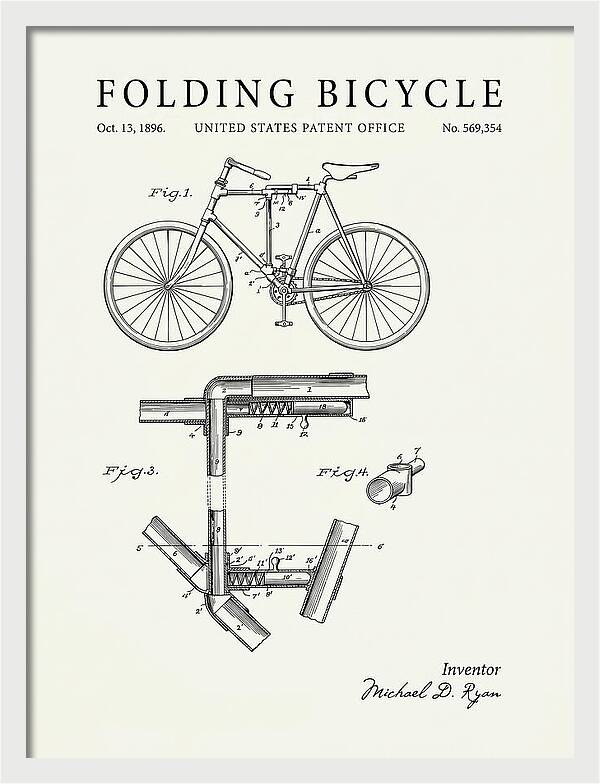 Folding Bicycle Minimalist Patent Us569354a
