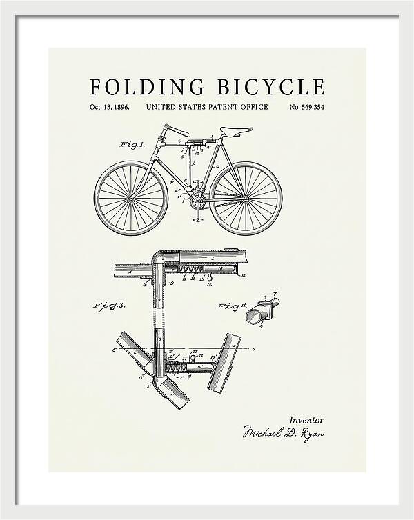 Folding Bicycle Minimalist Patent Us569354a